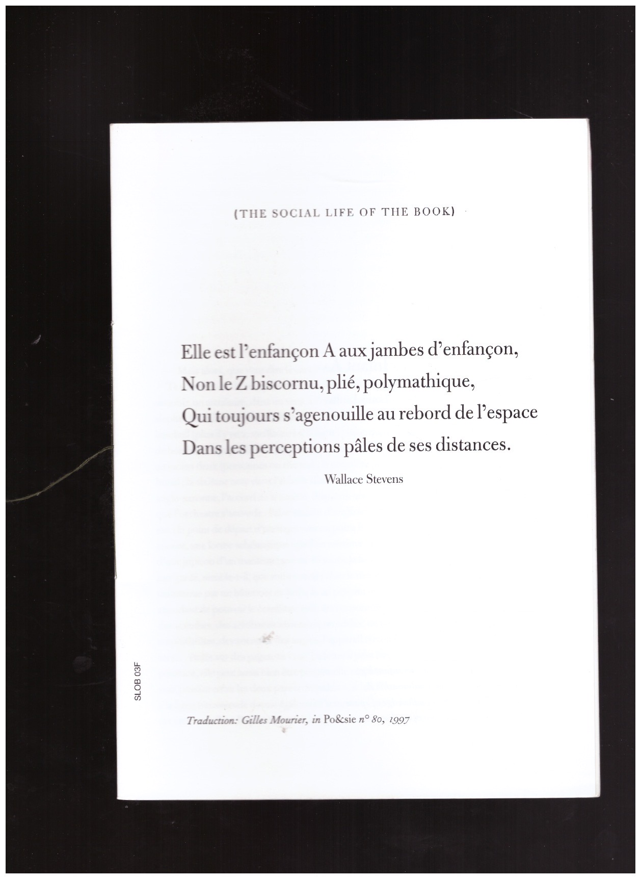 LÜTHI, Louis - The Social Life of the Book #3 - L’enfançon A